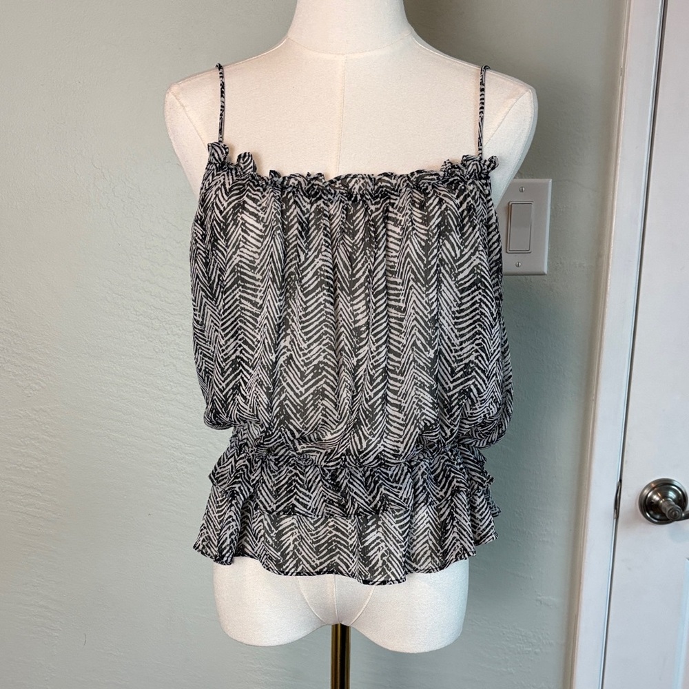 Bundle 2 for $30! Zara Black and White Printed Spaghetti Strap Camisole Medium